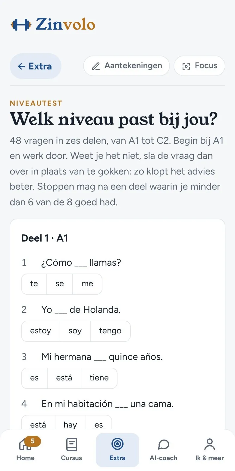 Niveautest A1 tot C2