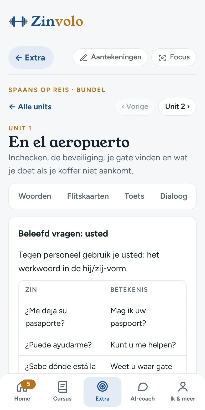 Uitleg bij elke unit