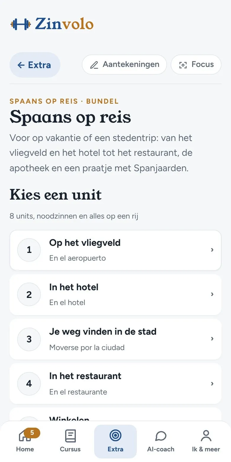 Zo ziet Spaans op reis eruit in de app
